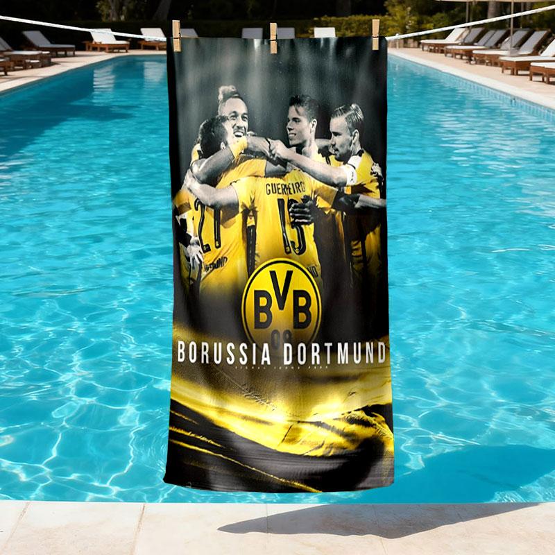 Borussia Dortmund Print Beach Towel Design, Soft, Lightweight. for Home Bathroom, Spa, Pool, Yoga, Surfing, Camping, Gift for Family, Friend