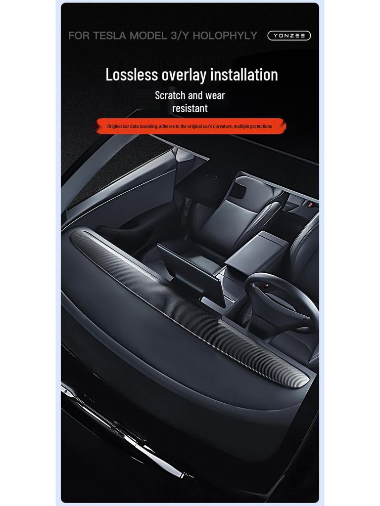 Tesla Model 3/Y Dashboard Decorative Protection Strip Panel Stickers