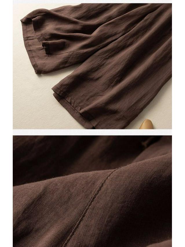 Drapey High-Waist Cotton Linen Culottes: Breathable, Wide-Leg Summer Pants for Women