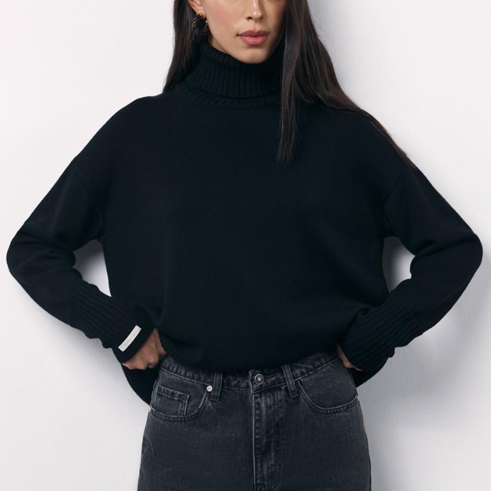 IHUASU Женский модный повседневный однотонный осенне-зимний свитер с длинным рукавом — фото 8