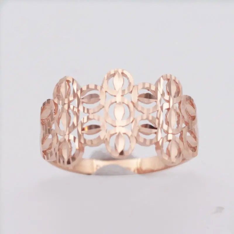 Purple Gold Wide Version Hollow Ring Simple Fashion Personality Temperament Color Gold Plated Rose Gold Ring