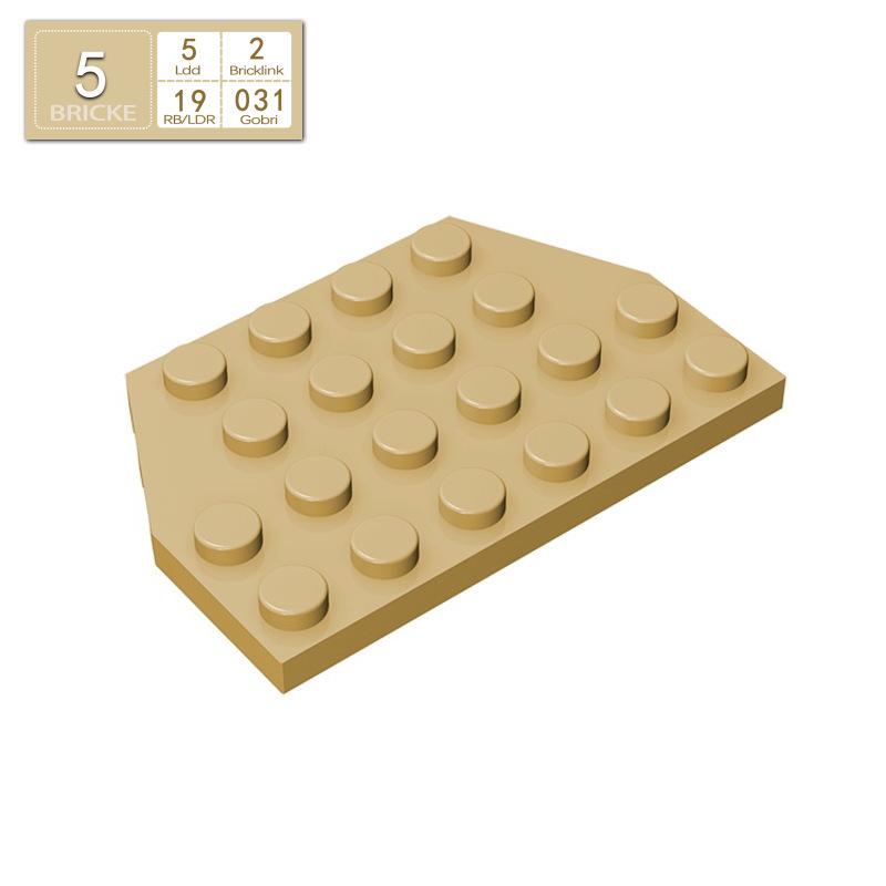 BRICKE 4x6 Wedge Plate Compatible with LEGO 32059 - Building Block Accessory 50g (approx. 16 pcs) жёлтый/абрикосовый