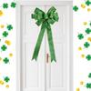 Patrick's Day Wreath Bows Green Glitter Wreath Bow for Front Door Patrick's Day Ornaments for Holiday Party Decor