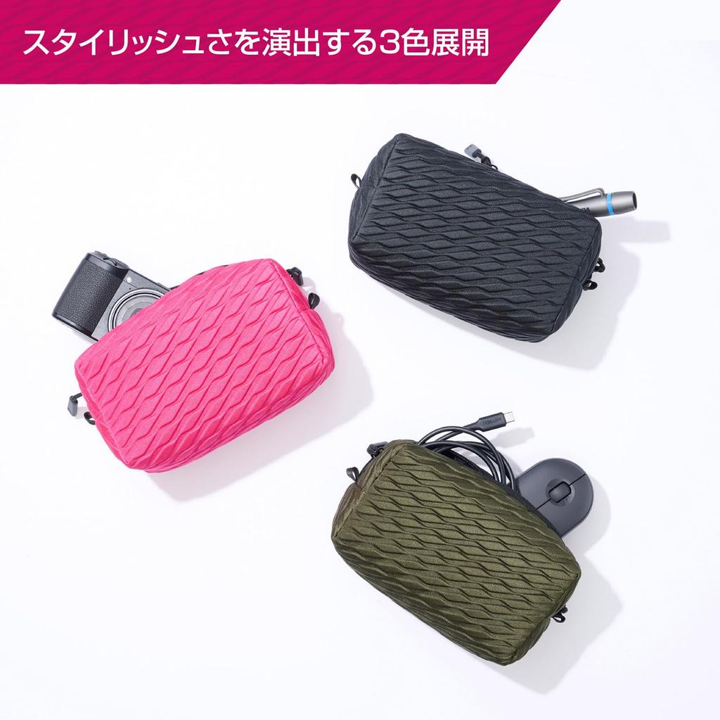 HAKUBA Inner Case Plus Shell Embossed Multi Pouch AZ Wave Pink Ideal for organizing PC travel and AMZSEBMPWPK 4977187001419 - peripherals, items,