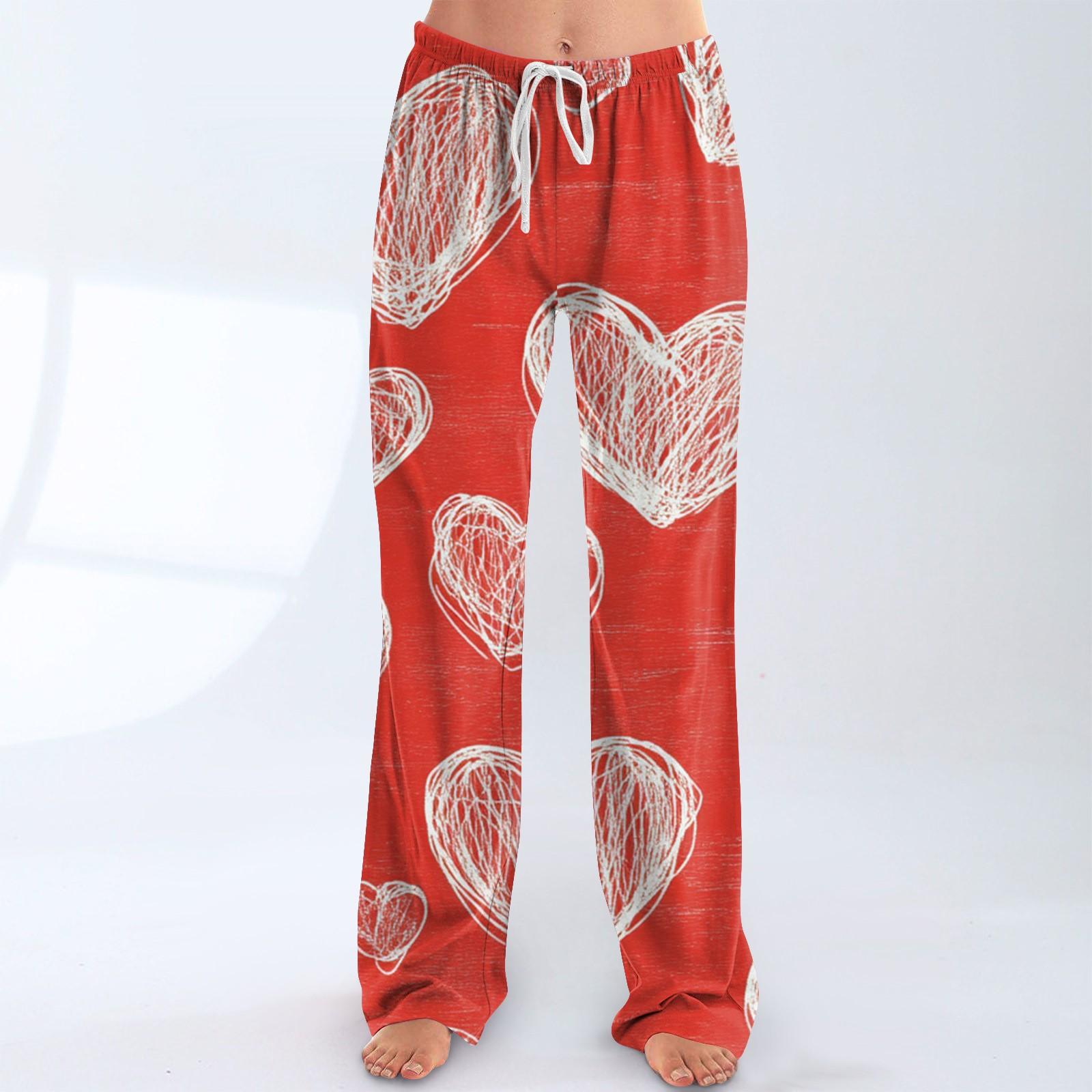 

Женские пижамные штаны, одежда для сна, повседневные брюки с эластичной резинкой на талии, удобные прямые свободные брюки для йоги M белый
