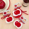 Schattige Pluche Fruit Appel Hanger Sleutelhanger Portemonneetje Zacht Pluche Rits Kleine Portemonnee Rugzak Sleutelhanger Decoratieve Hanger Cadeaus