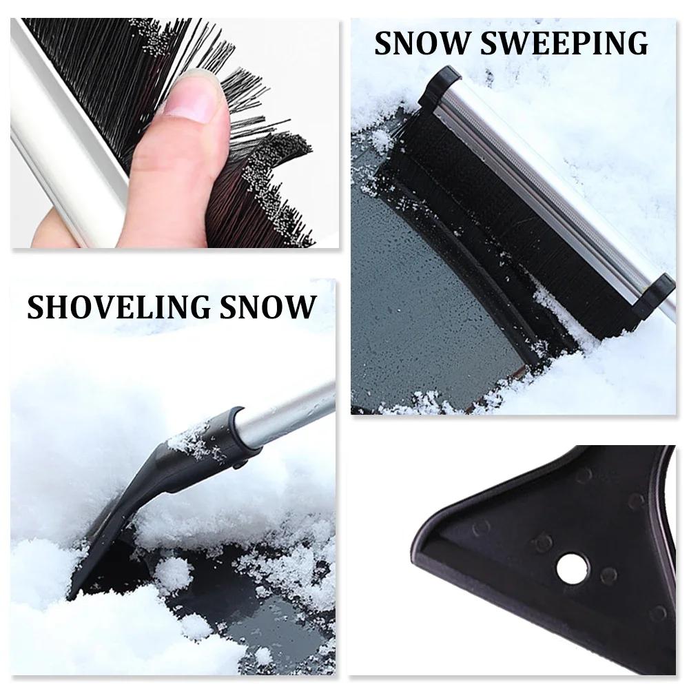 Extendable Car Windshield Ice Scraper & Snow Brush for Winter Auto Glass Cleaning