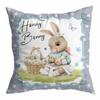 Spring Easter Peach Skin Velvet Pillow Cover Bunny Printed Polyester Pillow Cushion Cover
