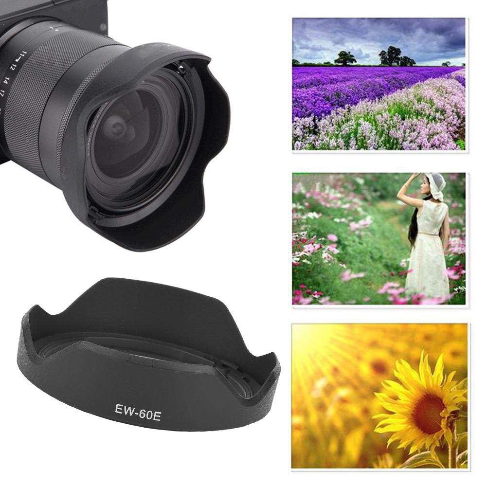 Hakeeta Lens ABS High Lens Hood for Canon IS STM EW-60E Hood, Plastic, Shading, Flower-Shaped EF-M 11-22mm F/4-5.6