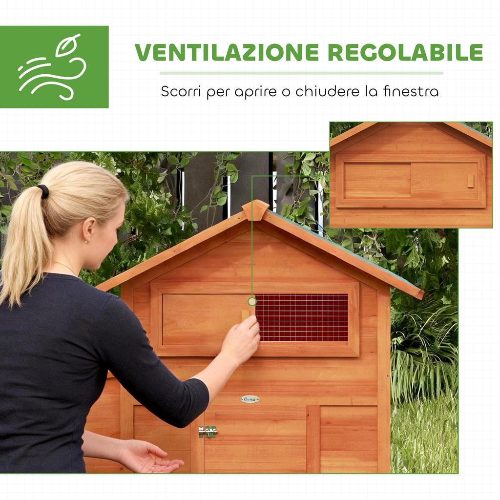 Wooden Chicken Coop with Nest, Waterproof Roof, Removable Tray, 2 Perches, Ramp, Window, for 2 Chickens, Ducks, Orange