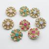 Vintage Coco-Style Rhinestone Metal Buttons for Woolen Coats