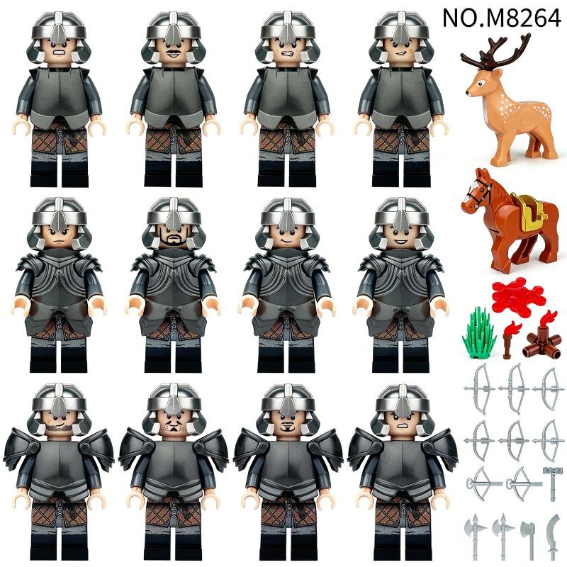Werewolf Corps Hunting Deer Viking Boy Children Assembling Small Particles Building blocks Toys Playsets Horse Cross-border
