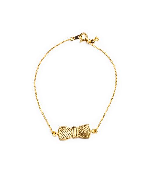 Bonbeau Morris Bowtie Pendant Gold Plating Bracelet Morris Bowtie Pendant Gold Plating Chain Bracelet