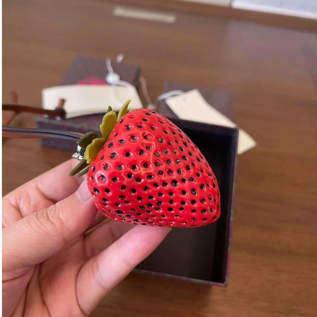 Strawberry Pendant Keychain Cute Red Pink Bag Decoration Accessory Pendant