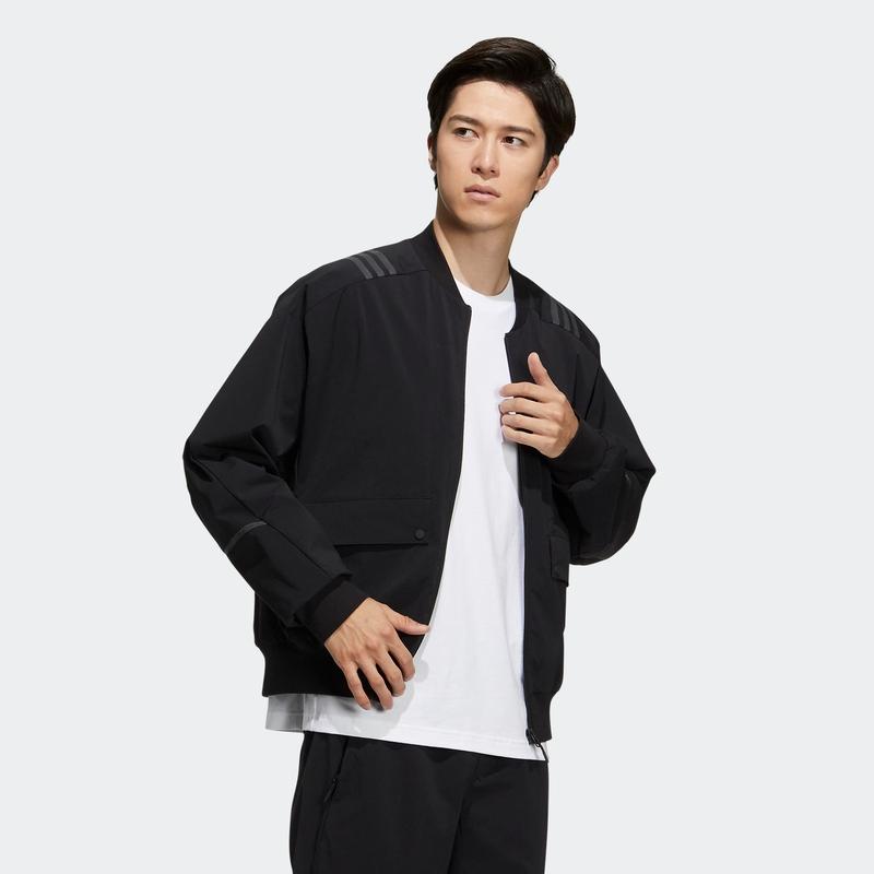 Adidas Sports Plain Logo Jacket Men Jackets Black H40231