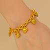 With Bell Hollow Peach Heart Bracelet Handmade Wedding Charm Bangle  Jewelry Accessories