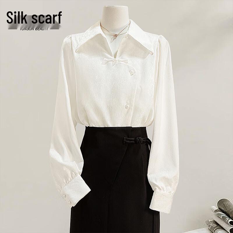 Sibaishe Women s New Chinese Style Lapel Shirt L