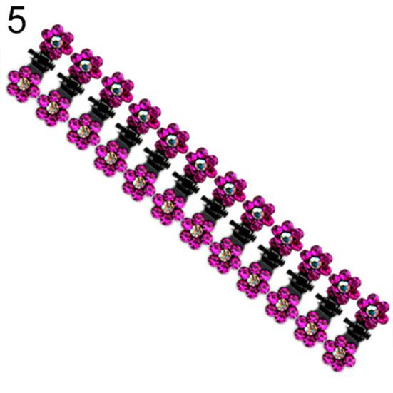12 Pcs Bride Crystal Flower Mini Hair Claw Clamp Hair Clip Pin Hair Accessory