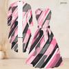 Women Plus Size Two Piece Set Sleeveless Round Neck Tie Waist Flared Dress 3 4 Sleeve Open Cardigan Green Geometric Printed