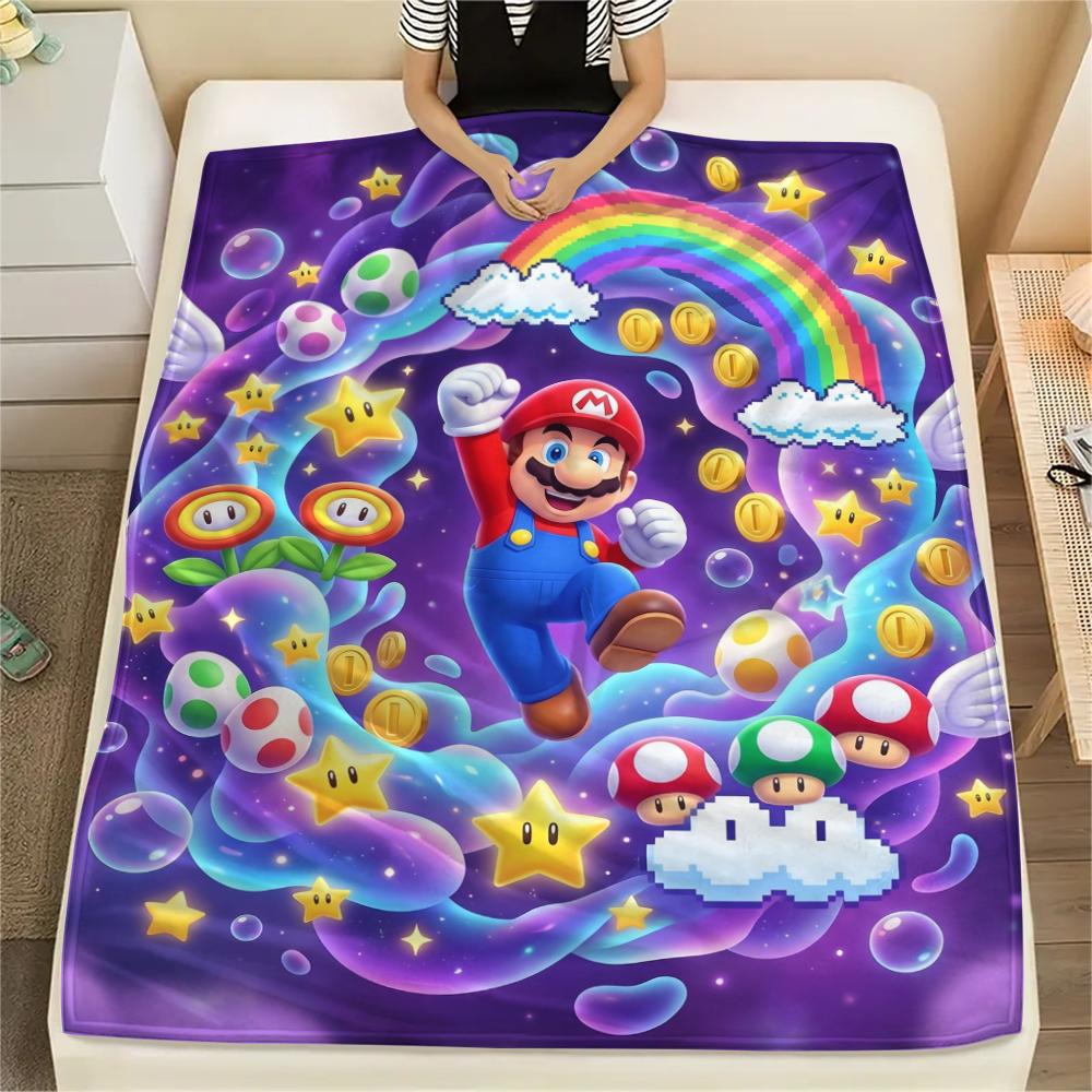 Mario Whimsical Blanket, Mario Fan Cozy Throw, Ideal Gift.chl 75x90cm