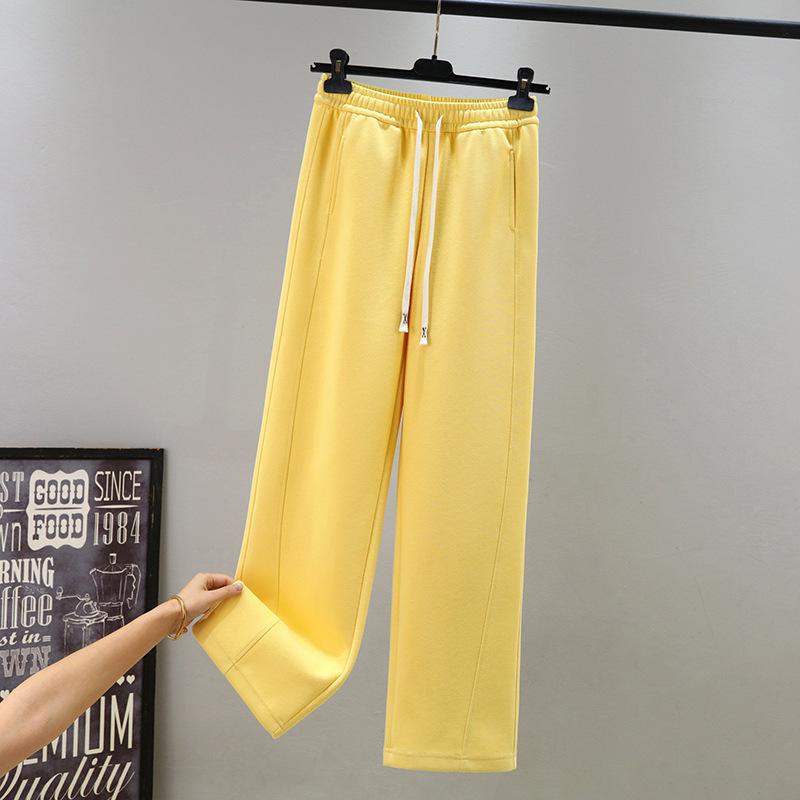 

2025 Женские универсальные весенние повседневные спортивные штаны - Американский скимитар длинные, облегающие, с широкими штанинами, на кулиске S