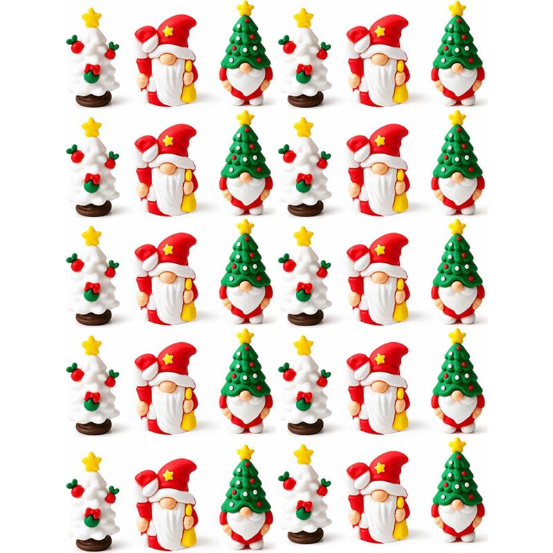 Small Figures Christmas Tree Santa Claus Mini Gnomes Figurines Ornament Christmas Holiday Party Favor Home Decor Supplies