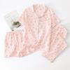Women's Two Piece Set Round Neck Long Sleeve Tops Elastic Band Trousers Pajama Set Leisure Suit