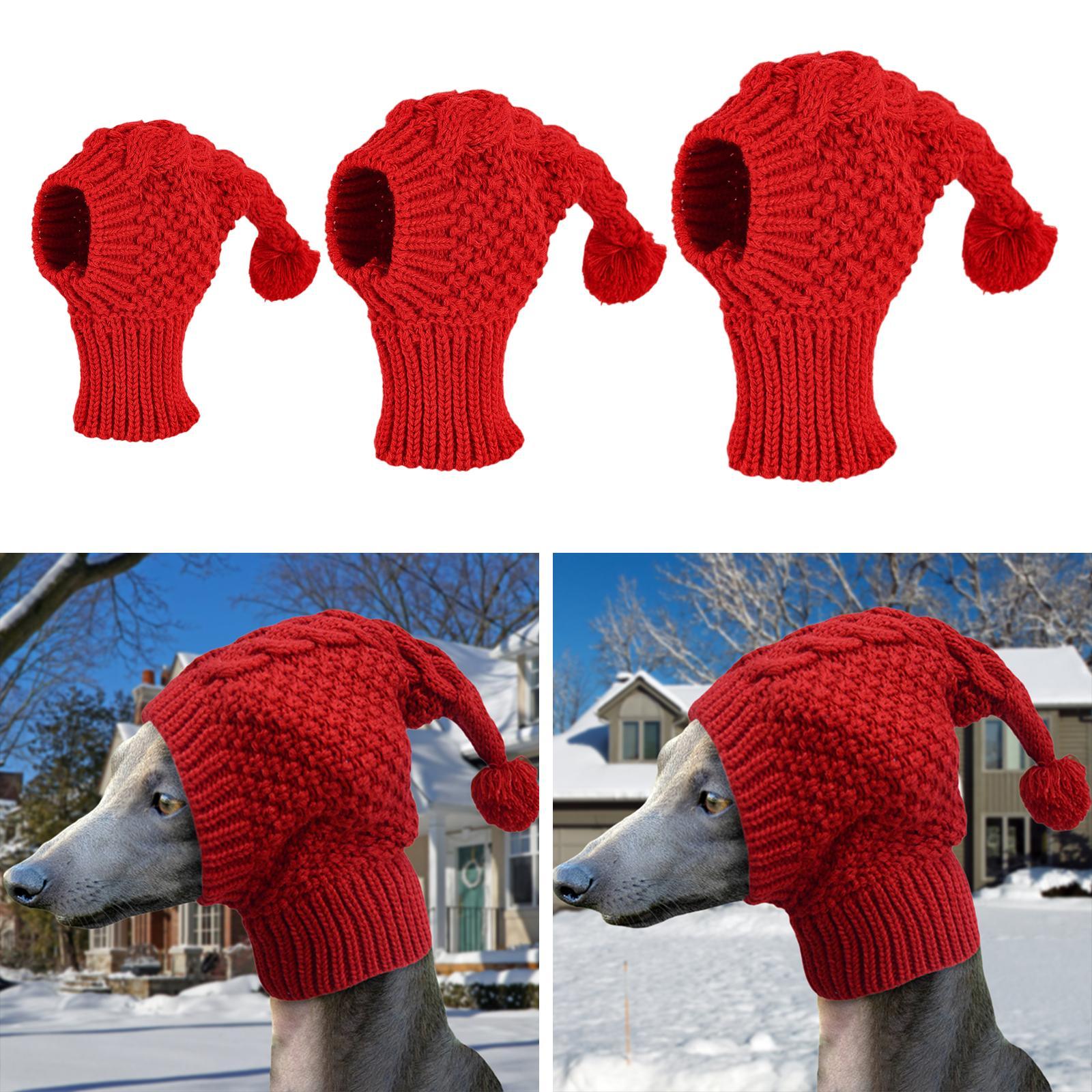 

Crocheted Snood Funny Pet Cap Windproof for Outdroor Dogs Christmas Gifts L