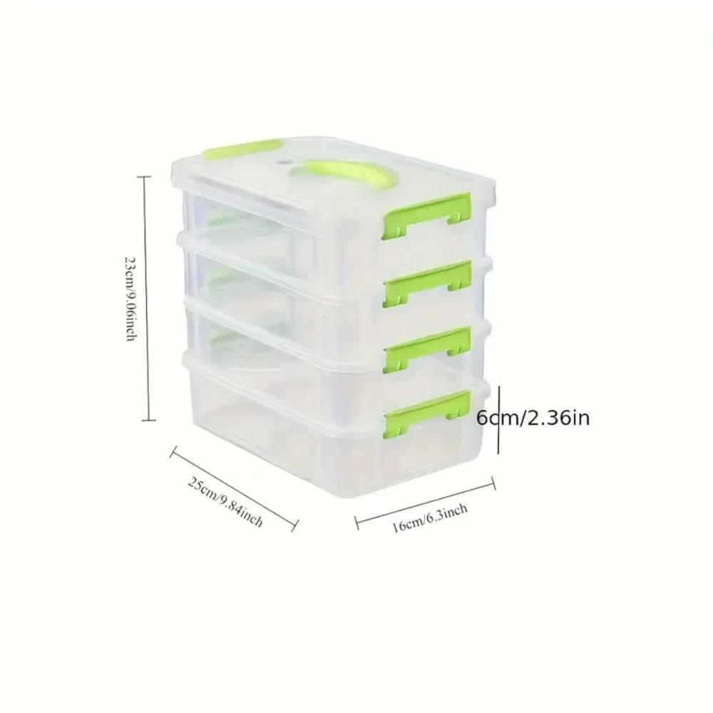 1Pcs Transparent 4-Layer Makeup Organizer Stackable Plastic Cosmetic Storage Container Jewelry Desk Drawer Storage Box