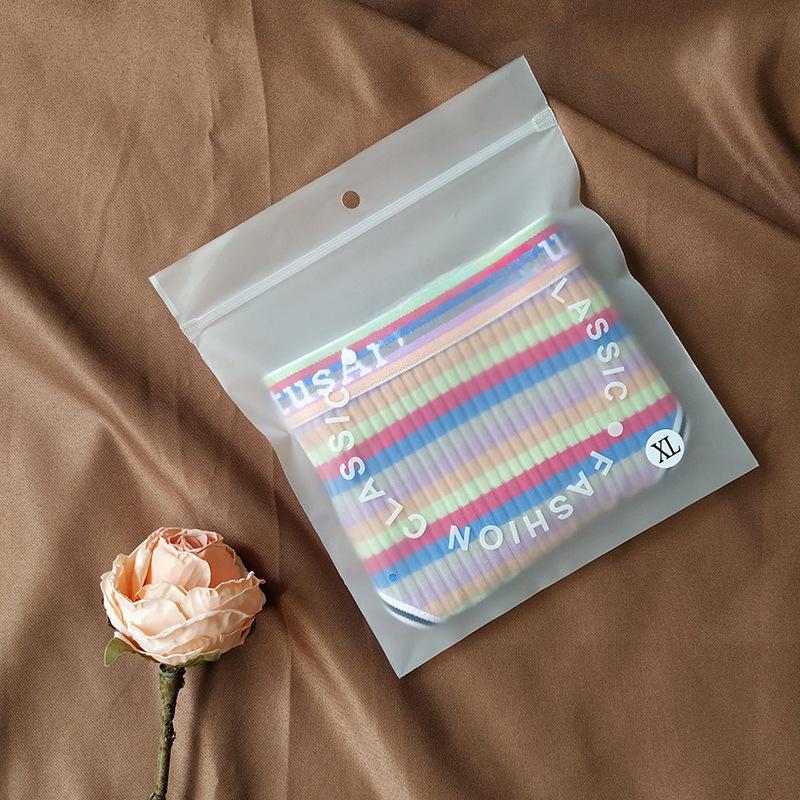 

2024 Ретро Радужные Полосатые Хлопковые Стринги с Низкой Талией – Милые и Сексуальные Женские Трусики XXL фиолетовый