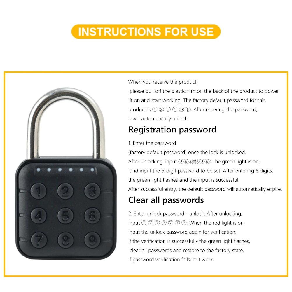 Fingerprint Lock Keyless with Tuya APP Anti Theft Padlock Waterproof Battery-powered for Cabinet Backpack Offices Bicycles