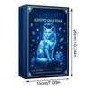 Cat Christmas Countdown 2025 Crystal Cat Advent Calendar 2D Acrylic Cute Crystal Kittens Decorations Cat Collectible Figurine