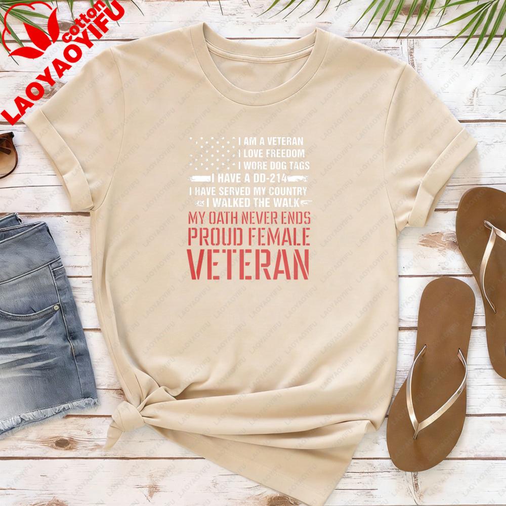 Proud FeUnisex Veteran Shirt Veteran Day Oneck Tshirt 4th of July Gift Veteran Women clothes Thank You Veterans Shirt