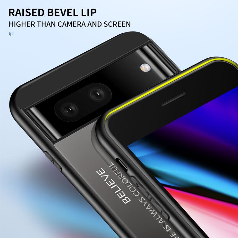 For Google Pixel 7a Tempered Glass+PC+TPU Gradient Phone Case Anti-drop Cover