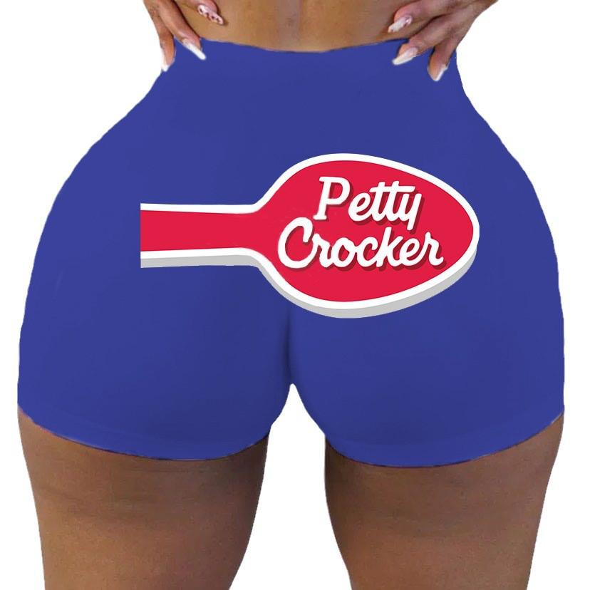 Trendy European & American Style Women's Fitness Letter Print Shorts