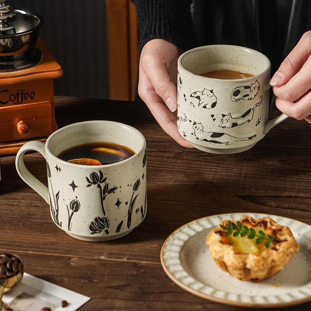 High Temperature Resistant Ceramic Coffee Mug Hand-painted Milk Drinking Cup Household Drinking