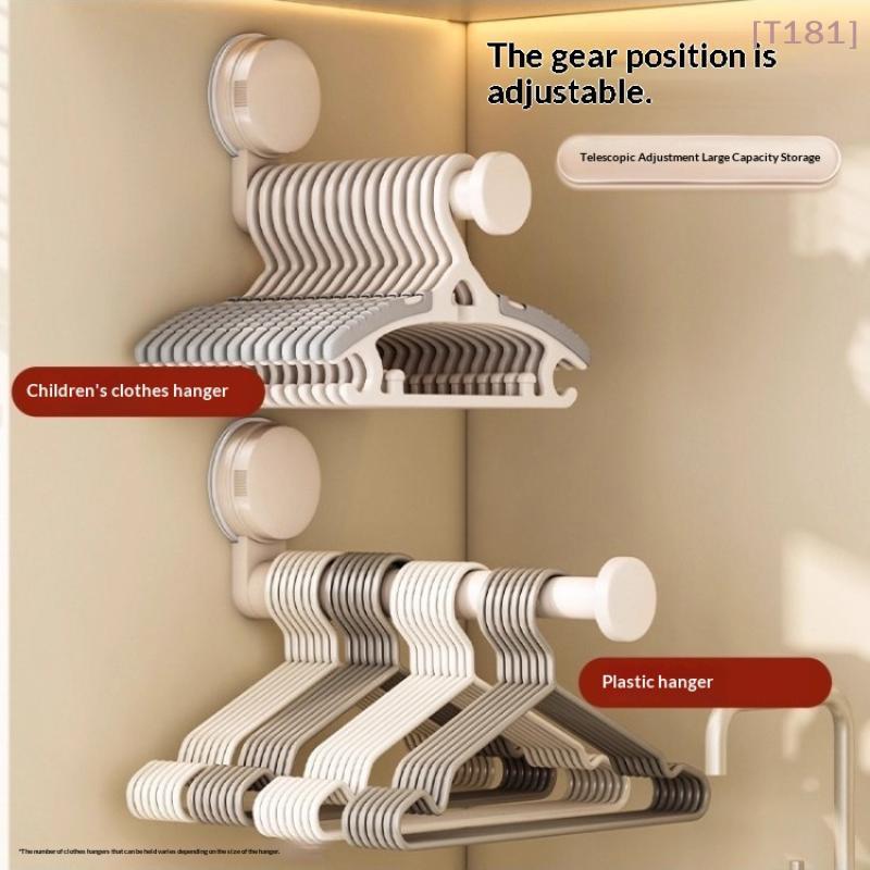 Suction Cup Hanger Organizer Retractable Adjustable Length Folding Rack Multi-function No-Drill Hanger Storage Rack Home Use