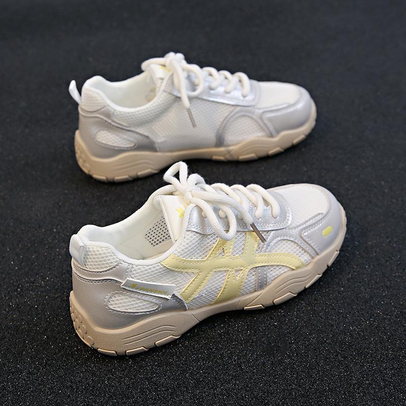 Lässige Mesh-Damen-Sportschuhe mit dicker Sohle Sommer neu vielseitig modisch bequem atmungsaktiv leicht