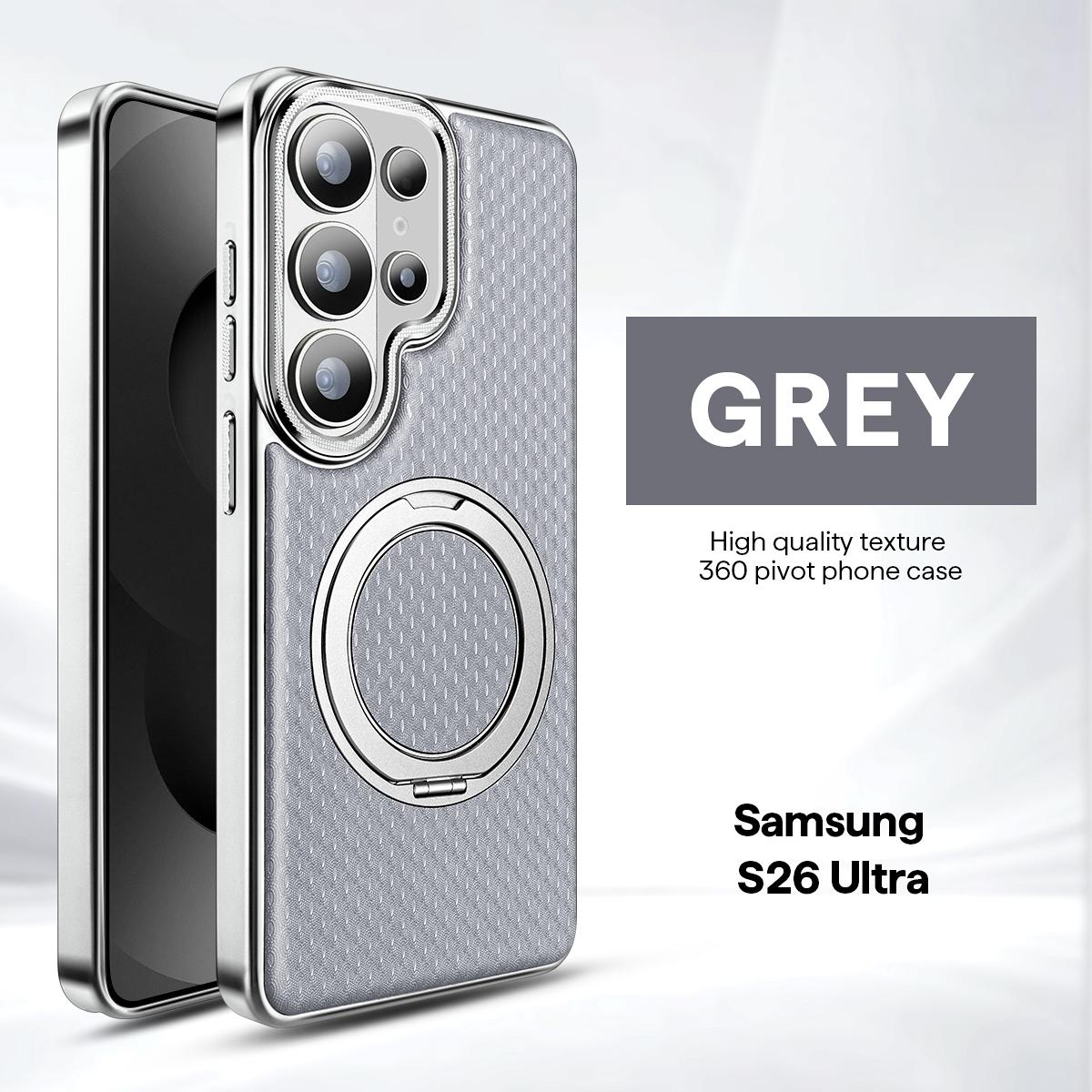 

Премиальный кожаный чехол-подставка с поворотом на 360° для Samsung Galaxy S26 Ultra S25 S24+ Plus Высококачественный магнитный замок Деловая элегантность Galaxy S24 Ultra серый