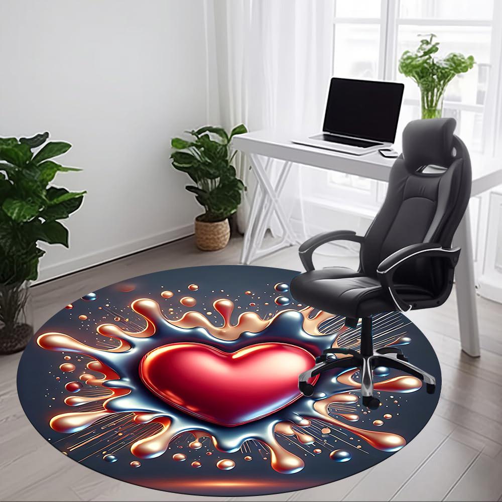 1pc Heart Splash Carpet for Office, Non-slip, Soft and Durable Office Rug, Perfect for Office Yy260128018