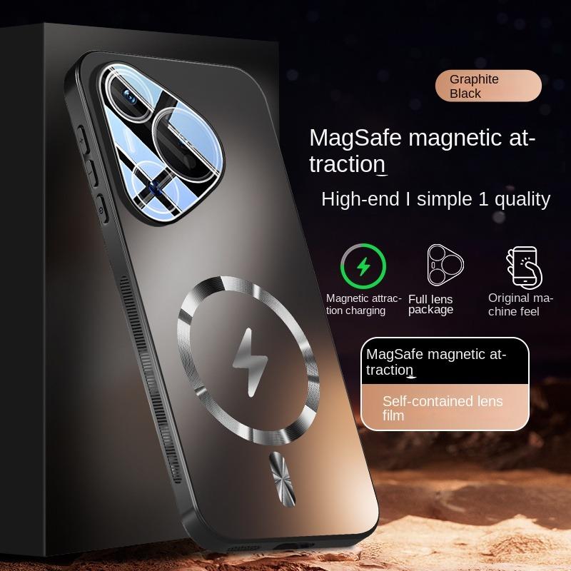 The TPU Material Lens Full Protection Case for Huawei Pura 70 70 Pro  Features a Magnetic Shockproof Function.