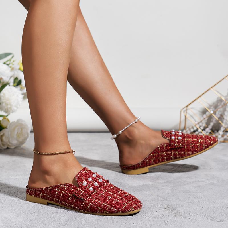 Casual Mules for Women 2024 Summer Plus Size Female Shoes Closed Toe Flat Women's Slippers Outdoor Light Slip On Ladies Shoes