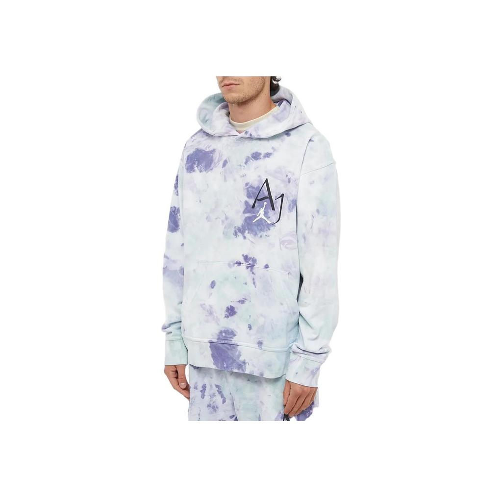 Jordan Sport DNA Kangaroo Pocket Tie-Dye Logo Hoodie Men hoodies Gray Purple DM1410-366