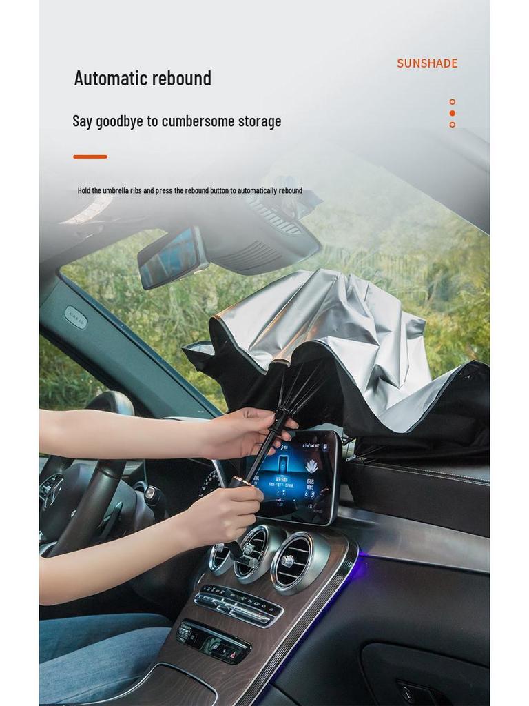 Thickened Car Sunshade: Retractable Windshield Umbrella for Heat Insulation