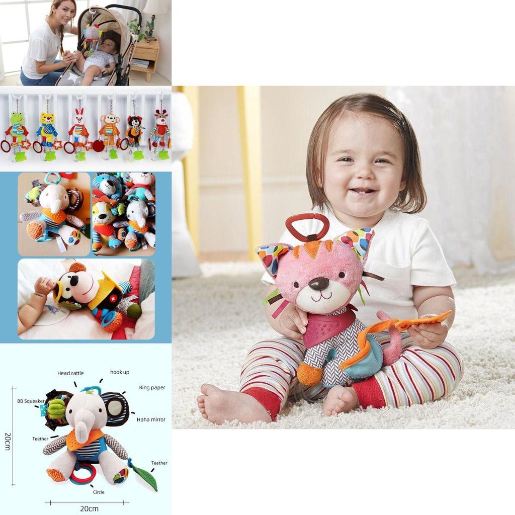 Soft And Colorful Plush Stuffed Toy For Infants With Multiple Textures And Teether For Sensory Play