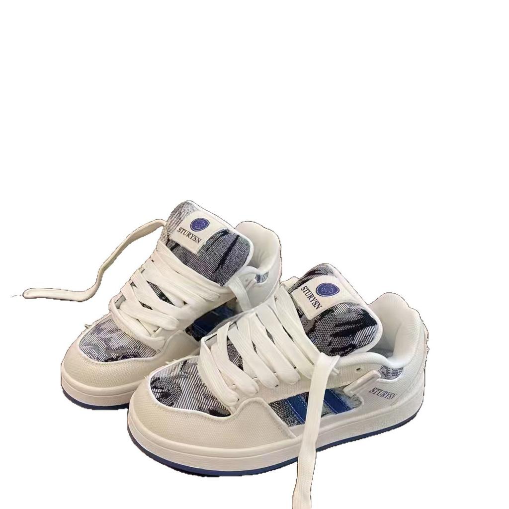 Retro Hong Kong Style Bread Shoes Women's 2025 Summer New Korean Board Shoes Couple Denim Versatile Student Women's Shoes