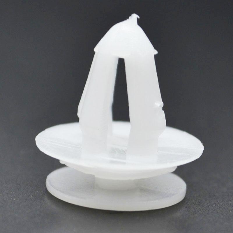 100Pcs White Auto Bumper Fastener Rivet Retainer Push Engine Cover Fender Car Door Trim Panel Plastic Clip Fasteners 8.3mm Hole