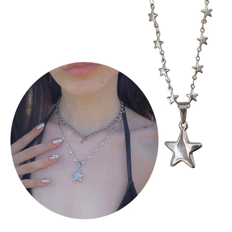 High Sense Five-pointed Star Necklace Female Temperament Collarbone Chain Korean Student Clavicle Chain Simple Jewelry
