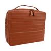 Borsa da Trucco Parallela Impermeabile Grande Capacità Scomparti Multipli Portatile Pieghevole Borsa da Trucco per Donne Marrone