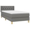 3130466 vidaXL Lit à sommier tapissier avec matelas Gris foncé 80x200 cm Tissu